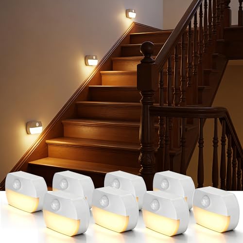 Motion Sensor Step Lights Indoor (Soft White / 8 Pack)