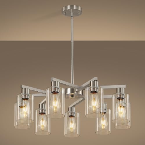 6 Light Black Modern Farmhouse Chandelier for Dining Room Light Fixtures Over Table