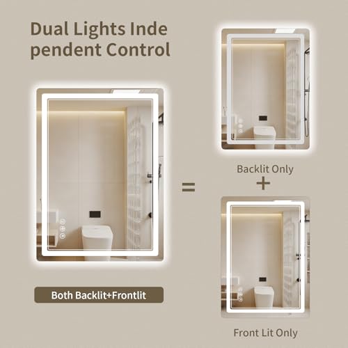 22"x30" LED Bathroom Mirror with Lights (30"L x 22"W)