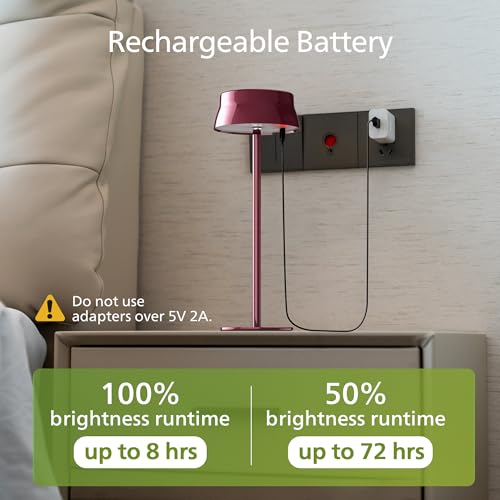 Cordless Table Lamp (Red)