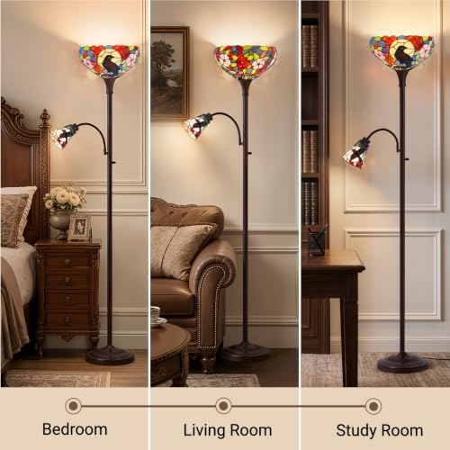 Tiffany Floor Lamp (Raven Floral)