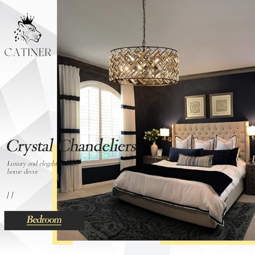 18" Black Crystal Chandelier (Large Black)