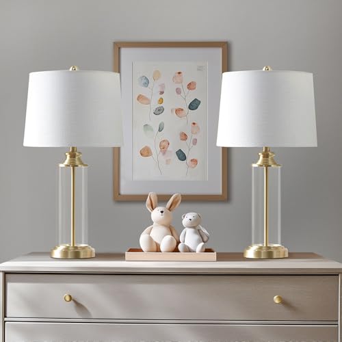 Table Lamp for Bedroom Set of 2 (Gold / 13"Dia x 26"H(2))