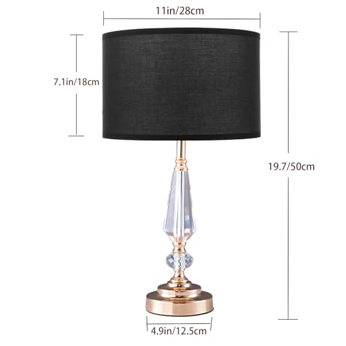 Crystal Table Lamp (Crystal pillar+Black)