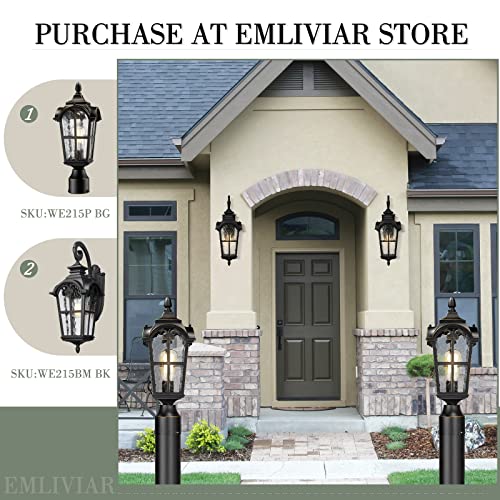 Farmhouse 25 Inch Outdoor Wall Lantern Sconce (Black - Water Glass / 24.9 Inch - No Function)