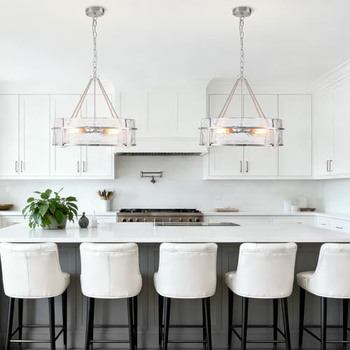 20.47" Modern Glass Chandelier for Dining Room (Brushed Nickel / 20.47"【4 Lights】)