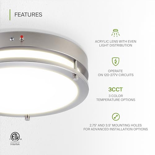 LED 14" Round Flush Mount Lighting (Brushed Nickel)