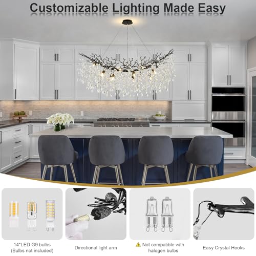 Vintage Chandeliers for Dining Room (Black / A-L47 Inch)