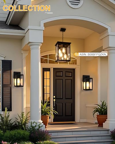 2 Pack Outdoor Wall Sconce (Black / 1-Light, 2-Pack)
