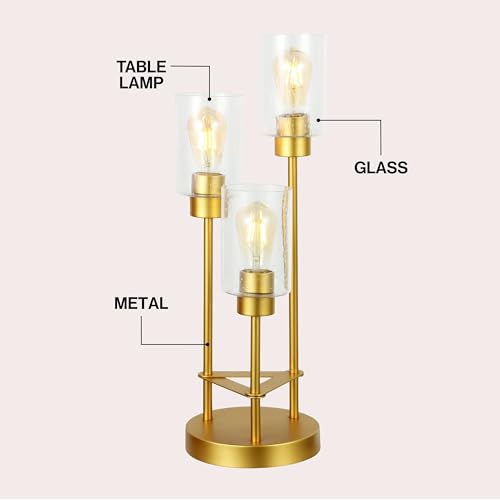 Axel 3 Light Candlestick Accent Table Lamp 20.5" (Gold Painting / 20.5")