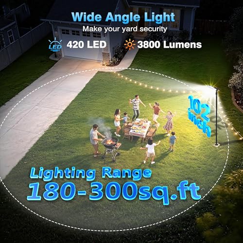 Solar Lamp Post Lights Outdoor with Pole & reomte