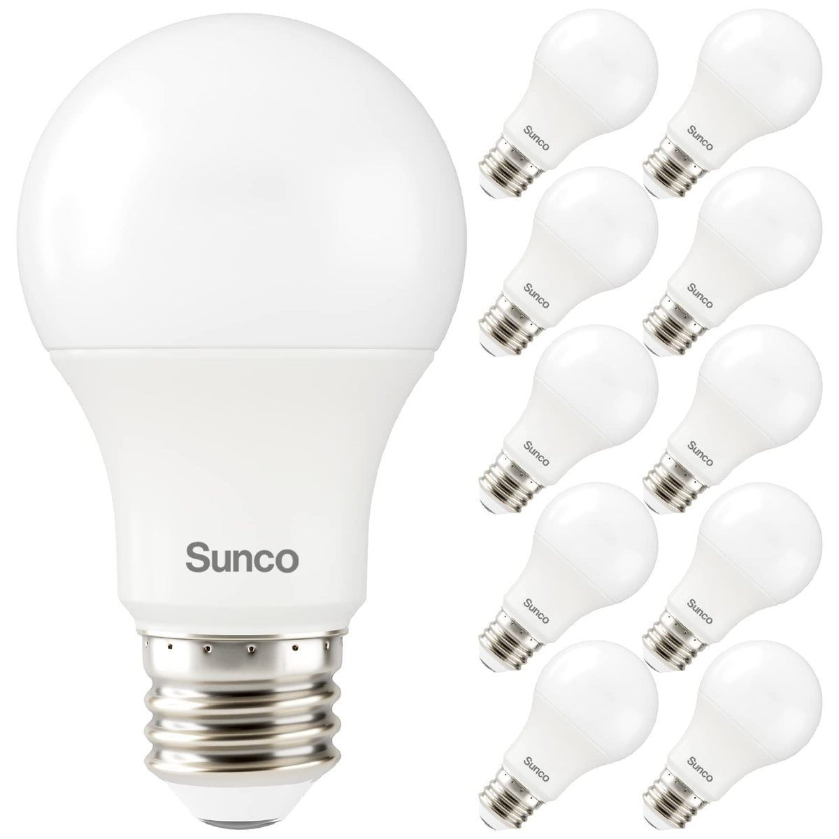 Sunco 10 Pack A19 LED Light Bulb (10 Count (Pack of 1))