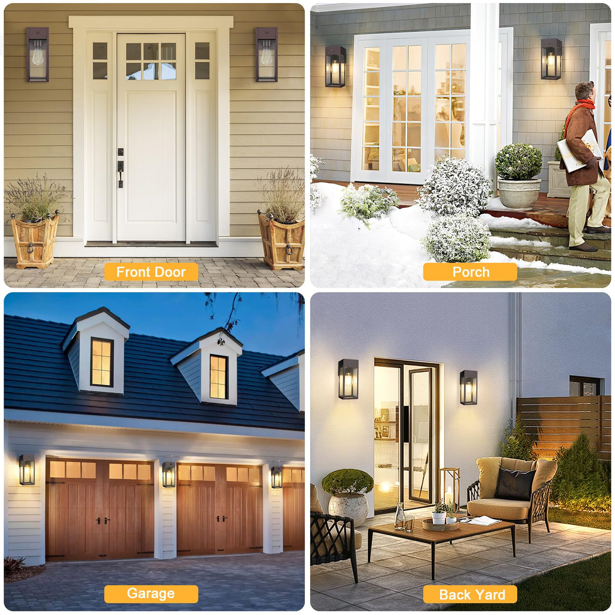 Porch Lights with Outlet (Bronze / Dusk to Dawn, Standard)