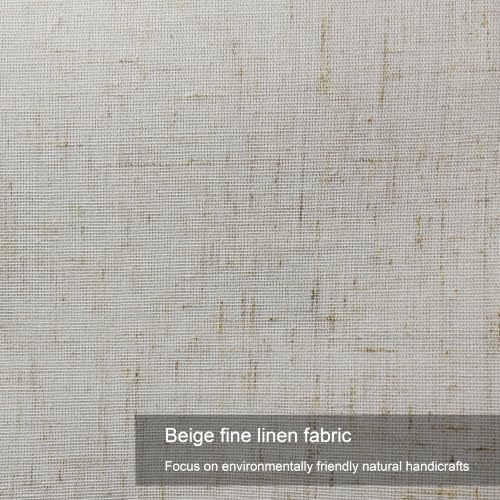 Drum Lamp Shades Set of 2 Beige 13"x13"x10" for Table&Floor Lamps (Beige + harp stands / 13x13x10 inch-2 Pack)