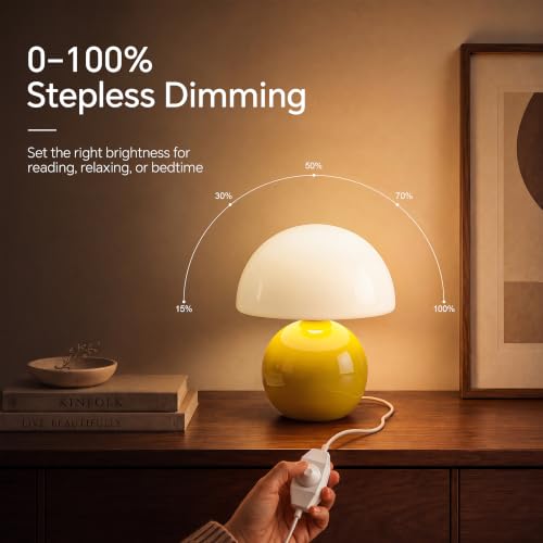 Mushroom Lamp Table Lamp for Bedroom (Yellow)