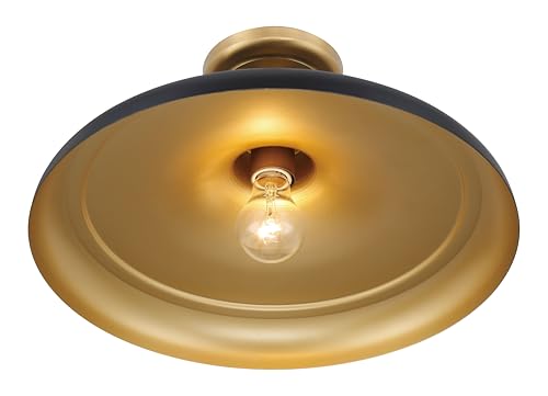 3936 876 Crowne 16" Wide Semi (Dark Matte Black/Legacy Brass)