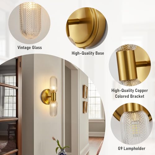 Brushed Brass Wall Sconces (Gold / 1 Pack)