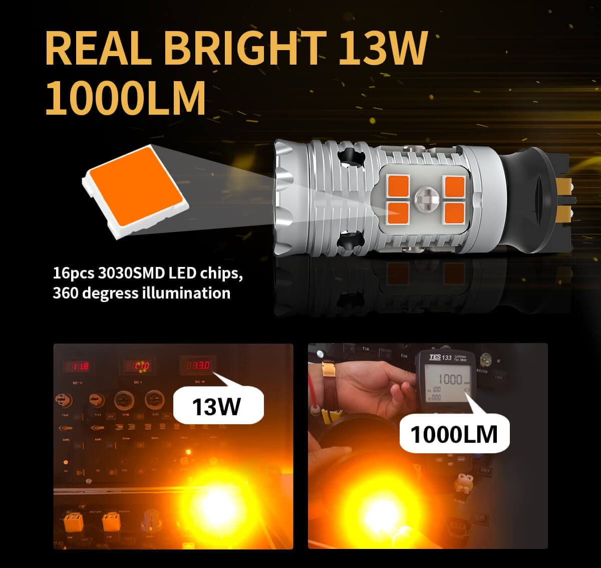PWY24W LED Bulbs Turn Signal Light PW24W Amber Built in Resistor (Amber / PW24W/PWY24W)