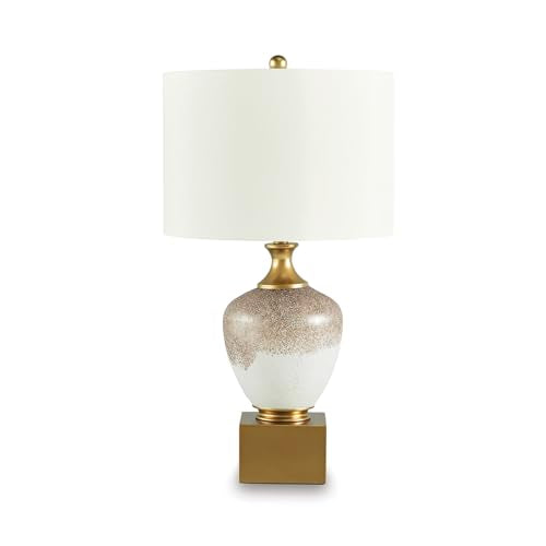 Tavisburg Glass Table Lamp (Brown/White/Gold / Table Lamp)