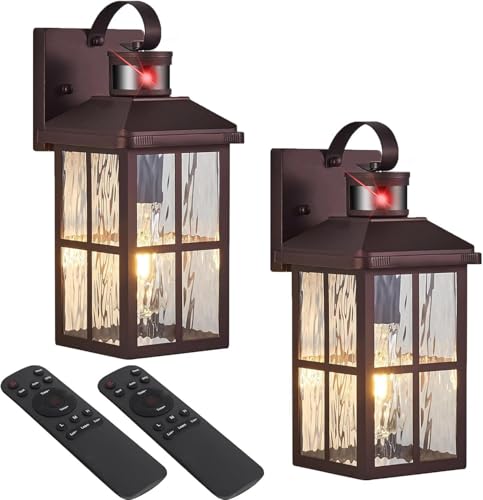 Porch Lights Outdoor with Remote (2 Bronze RW)