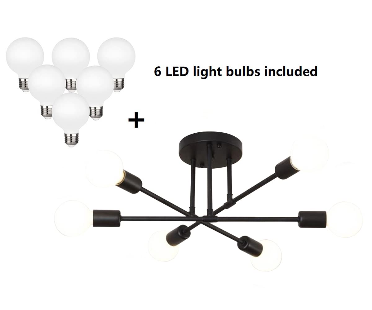 Modern Sputnik Chandelier (Black)
