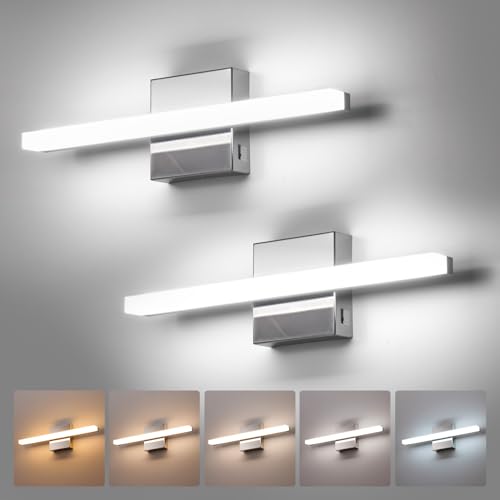 Modern Bathroom Light Fixtures Over Mirror (5CCT-Not Dimmable / 16inch-2 pack)