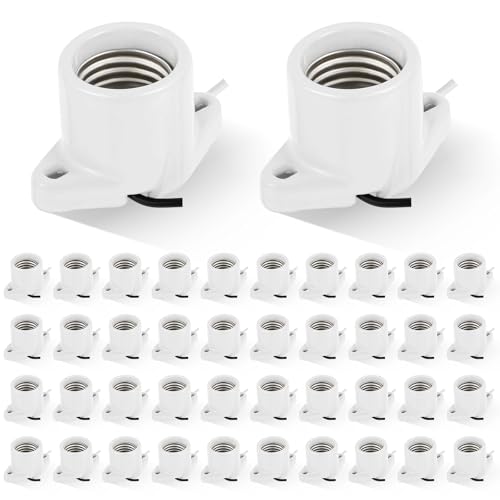 40 Pcs E26 Light Socket Porcelain Keyless Lamp Holder