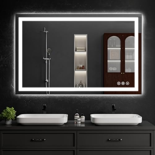 36"x55" LED Bathroom Mirror with Lights (55"L x 36"W)