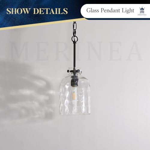 Black Pendant Light with Bell Glass Shade (Black / Small)