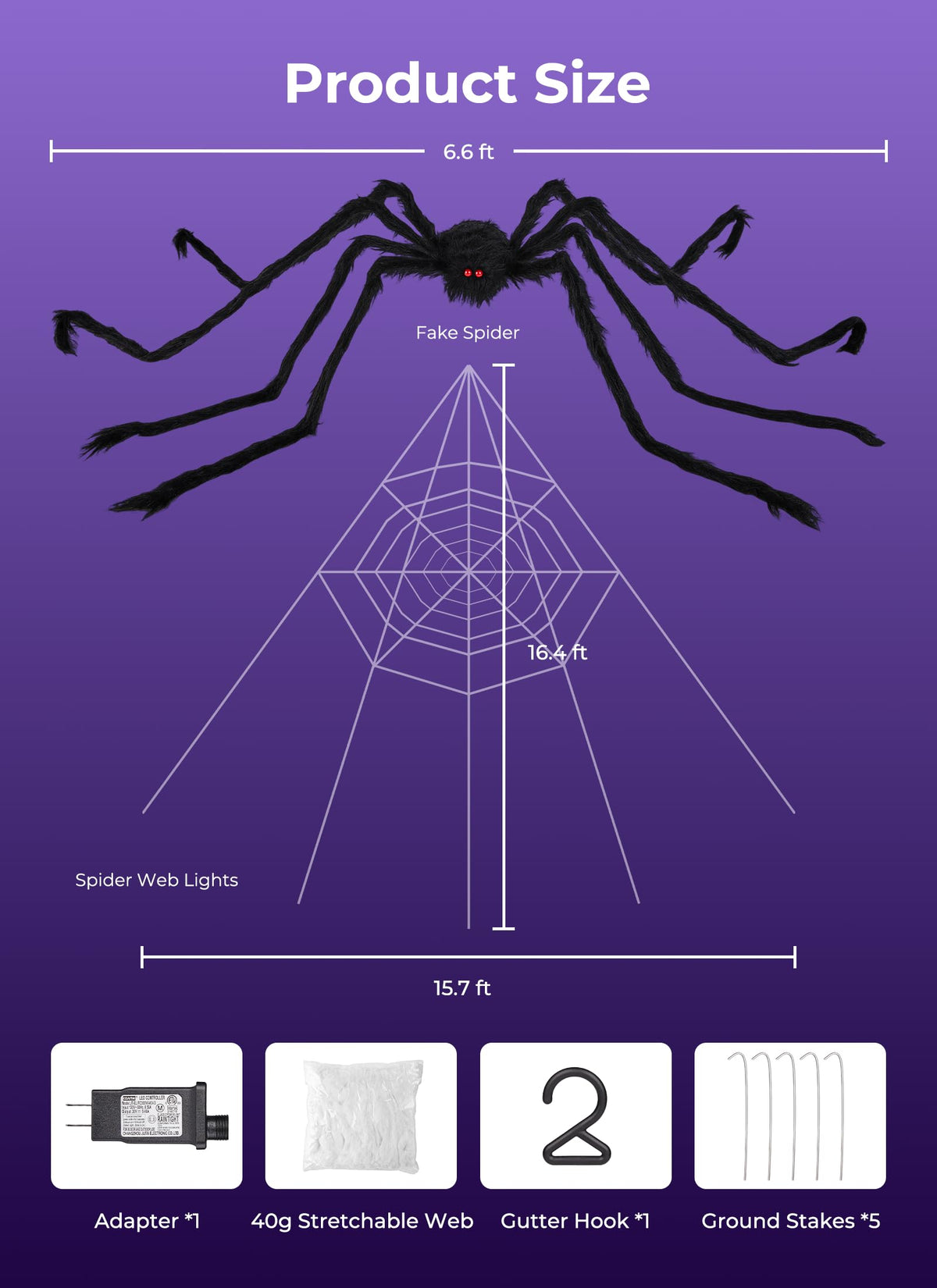 Halloween Decorations Outdoor (Orange & Purple - New Model)