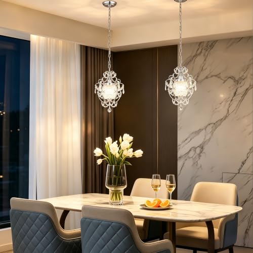 Amorette Mini Chandelier Chrome Crystal Chandeliers (Chrome / 1-Pack)