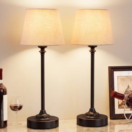 Cordless Table Lamps with Fabric Shades
