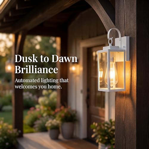 2 Pack 11.8" White Dusk to Dawn Wall Mount Porch Light (11.8'' 2 PACK / White)