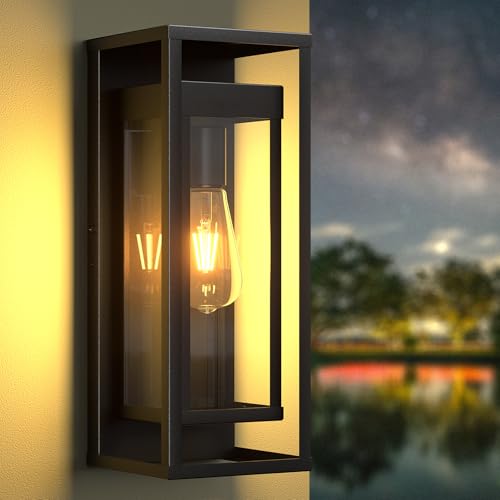 20in Large Outdoor Wall Light Black Modern Sconce Exterior Lighting Fixture