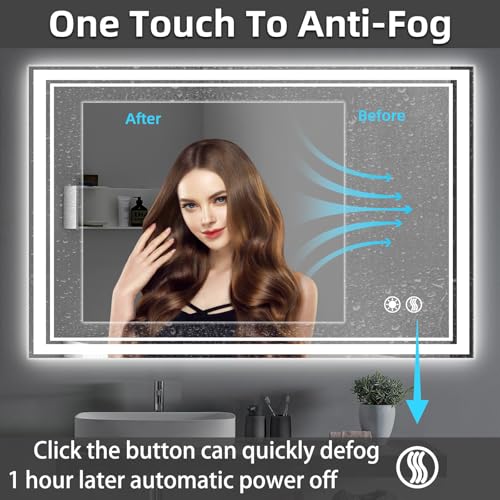 48 x 28'' LED Mirror for Bathroom (28"L x 48"W)