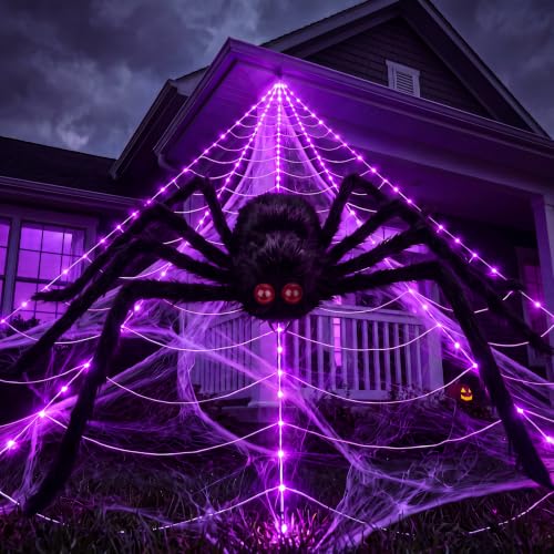 Halloween Decorations Spider Web Lights