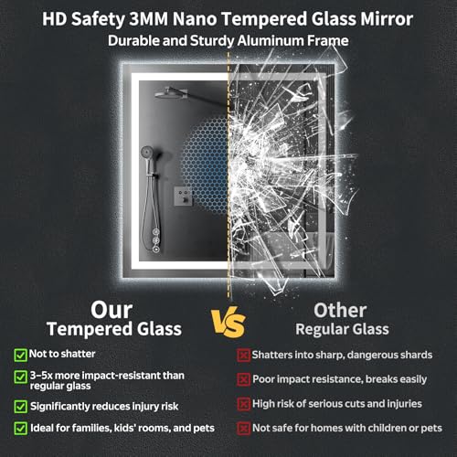 47"x47" LED Bathroom Mirror with Lights (Frontlit & Backlit / 47"L x 47"W)