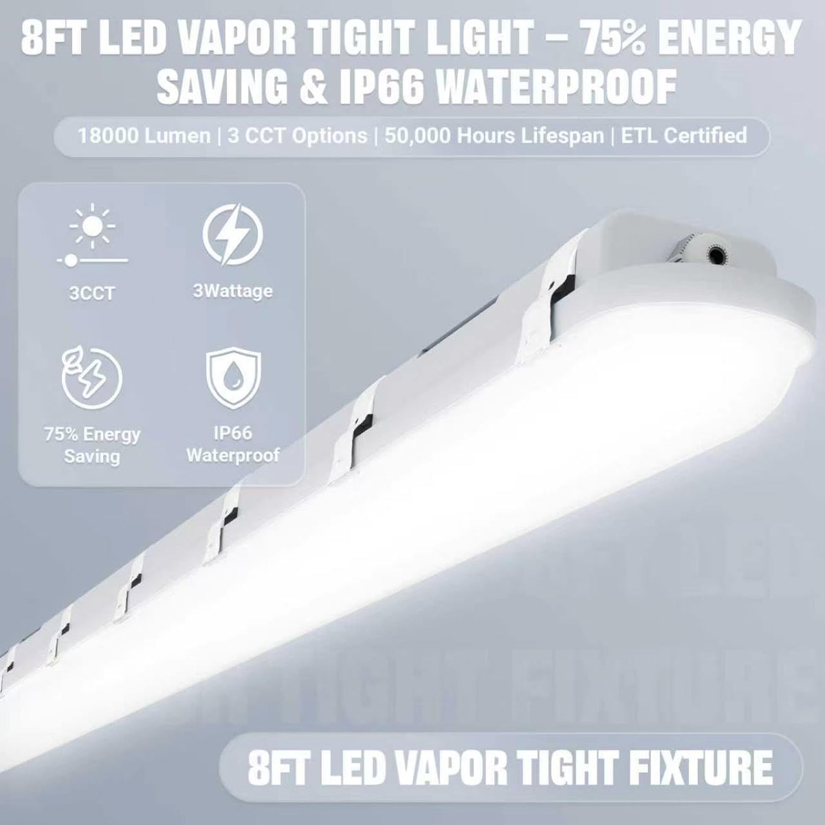 8FT LED Vapor Tight Light 120 (8FT (4-Pack))