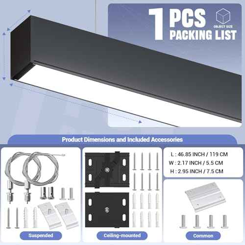 4FT LED Linear Lights 50 (Black / 4FT1P)