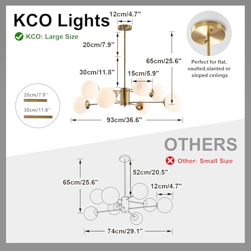 Lighting Sputnik Chandelier Light Globe Shade Frosted Glass Ceiling Pendant Light Modern Brass Kitchen Bedroom Flush Mounted Fixture