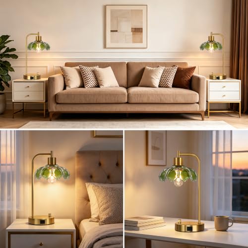 Industrial Touch Control Table Lamps with 2 USB Ports and AC Outlets