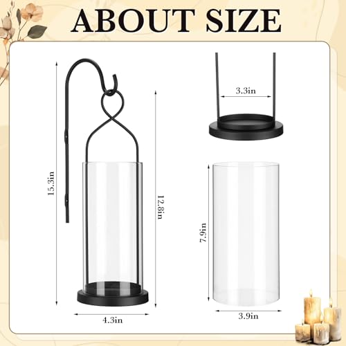 Set of 2 Black Wall Candle Sconces Decor Wall Candle Holder for Pillar Candles (Black)