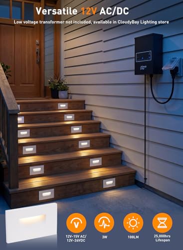 12V Low Voltage 5 Color Indoor and Outdoor LED Step Light (White | 5CCT)