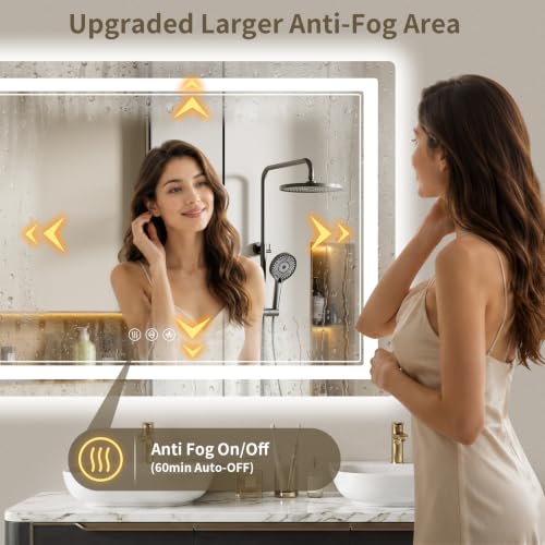 28"x32" LED Bathroom Mirror with Lights (32"L x 28"W)