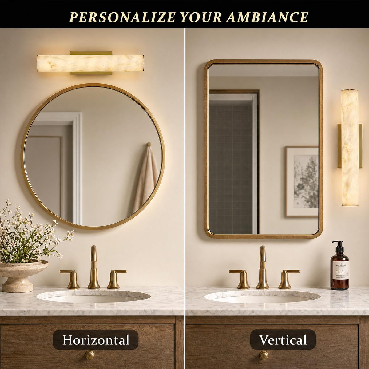 Artisan Alabaster Wall Sconces Set of 2 (Gold-20in-2Pcs)