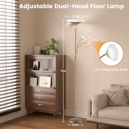 Gold Torchiere Floor Lamp (Gold)
