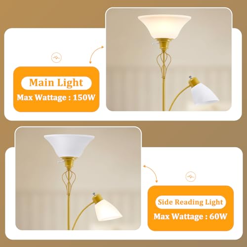 Floor Lamps for Living Room (Gold)