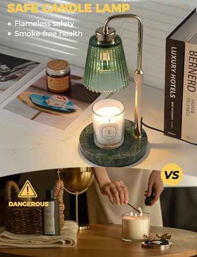 Marble Candle Warmer Lamp Green with Cycle Timer (Marble Green)