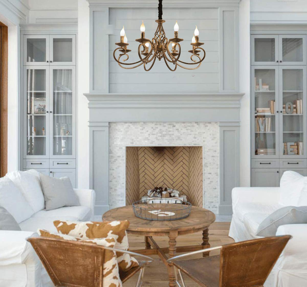 8 Light Rustic French Country Chandelier (Bronze/8 Lights)