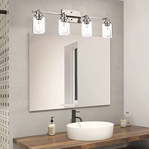 4 Light Track Lighting Kit 28.7 Inch Bathroom Vanity Light Fixtures (Brushed Nickel / 4-Light)